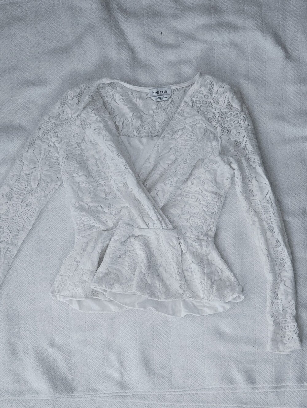 Bebe White Lace Top